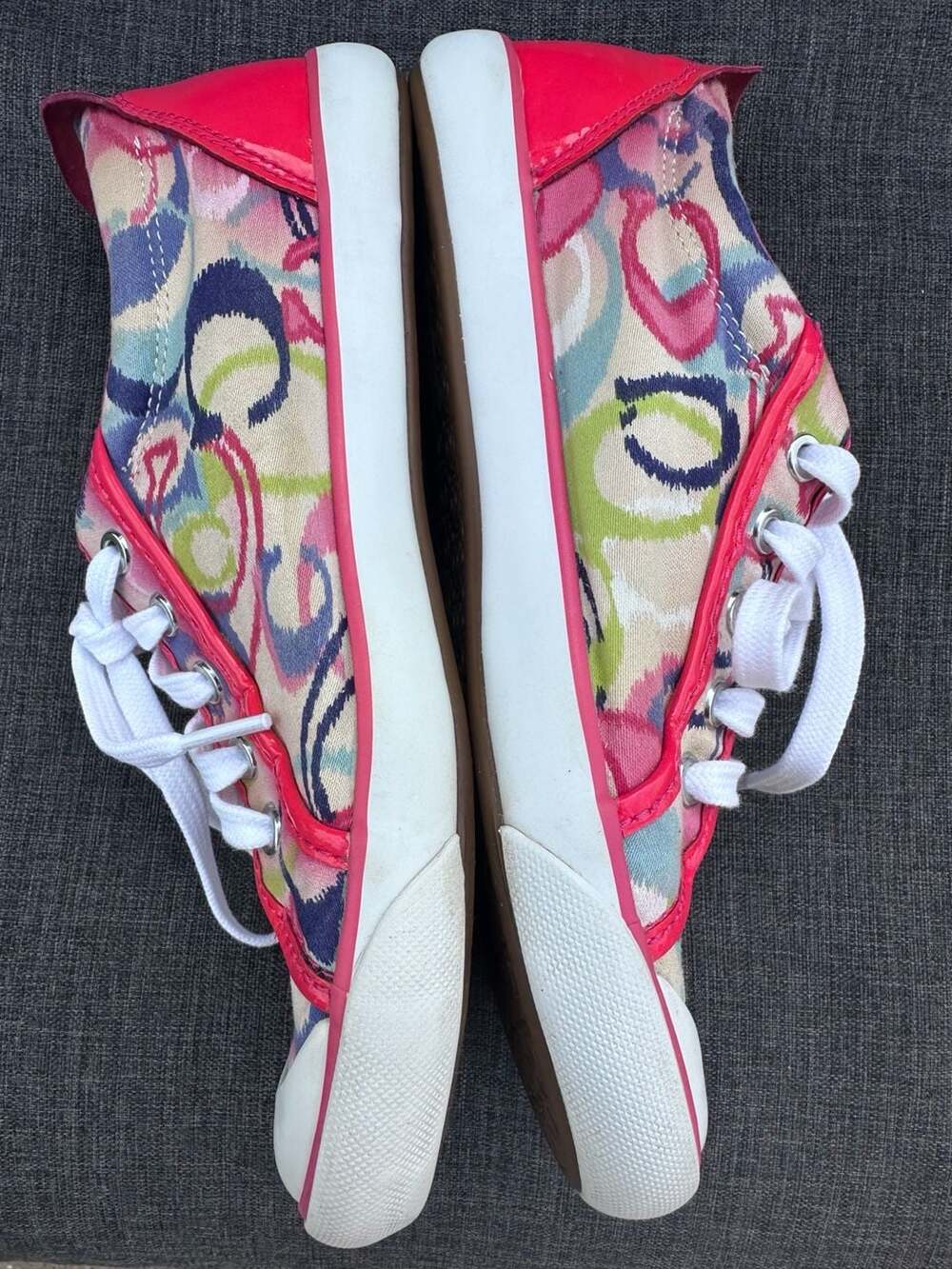 8.5 Coach Barrett Signature Poppy Print Low Top Sneakers - Picture 7 of 9